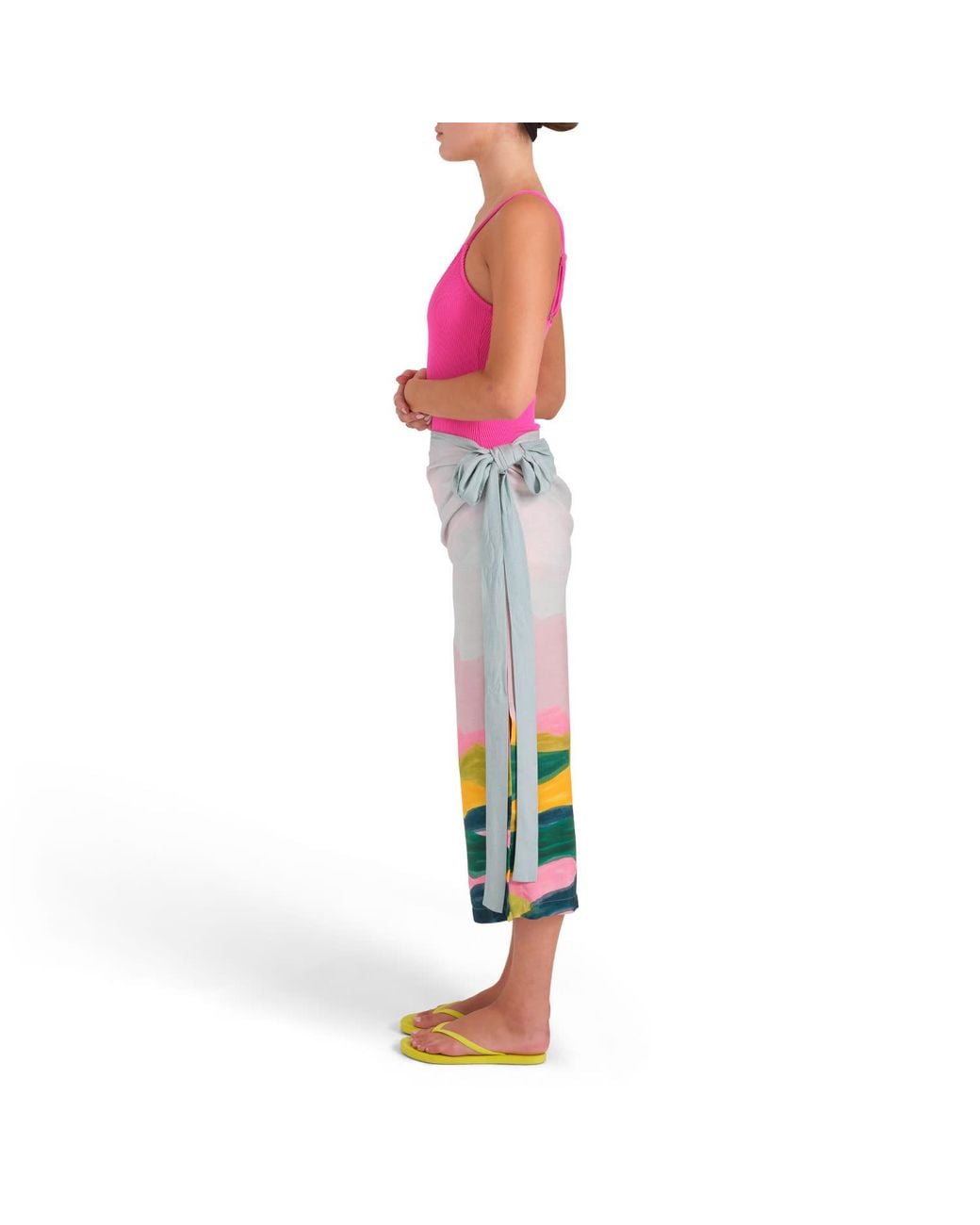 Tiger and the Monkey Gray The Tizi Ecovero Viscose Printed Pareo Skirt