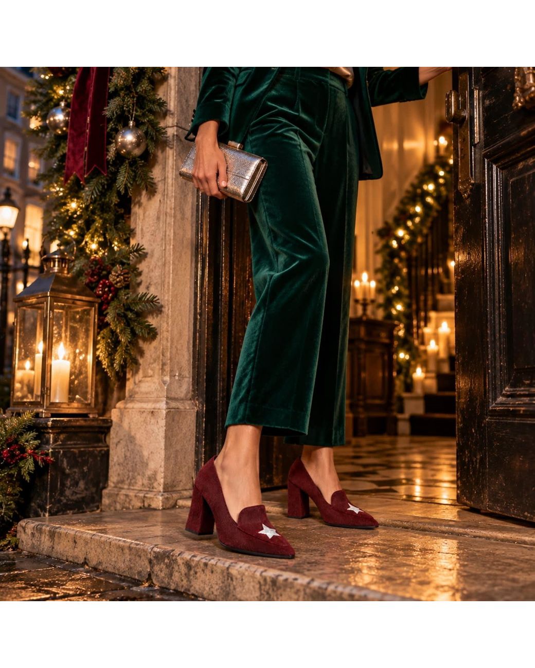 Rosamund Muir London Brown Maria Burgundy Calf Hair & Star Loafers