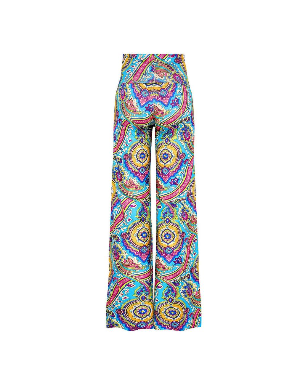 Beatrice von Tresckow Blue Riviera Paisley Wide Stretch Flare Trousers
