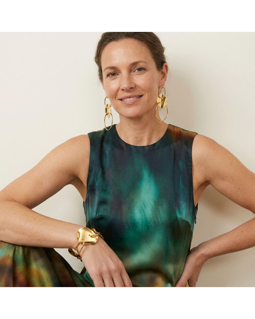Jaredjamin Metallic Viviane Post Drop Earrings