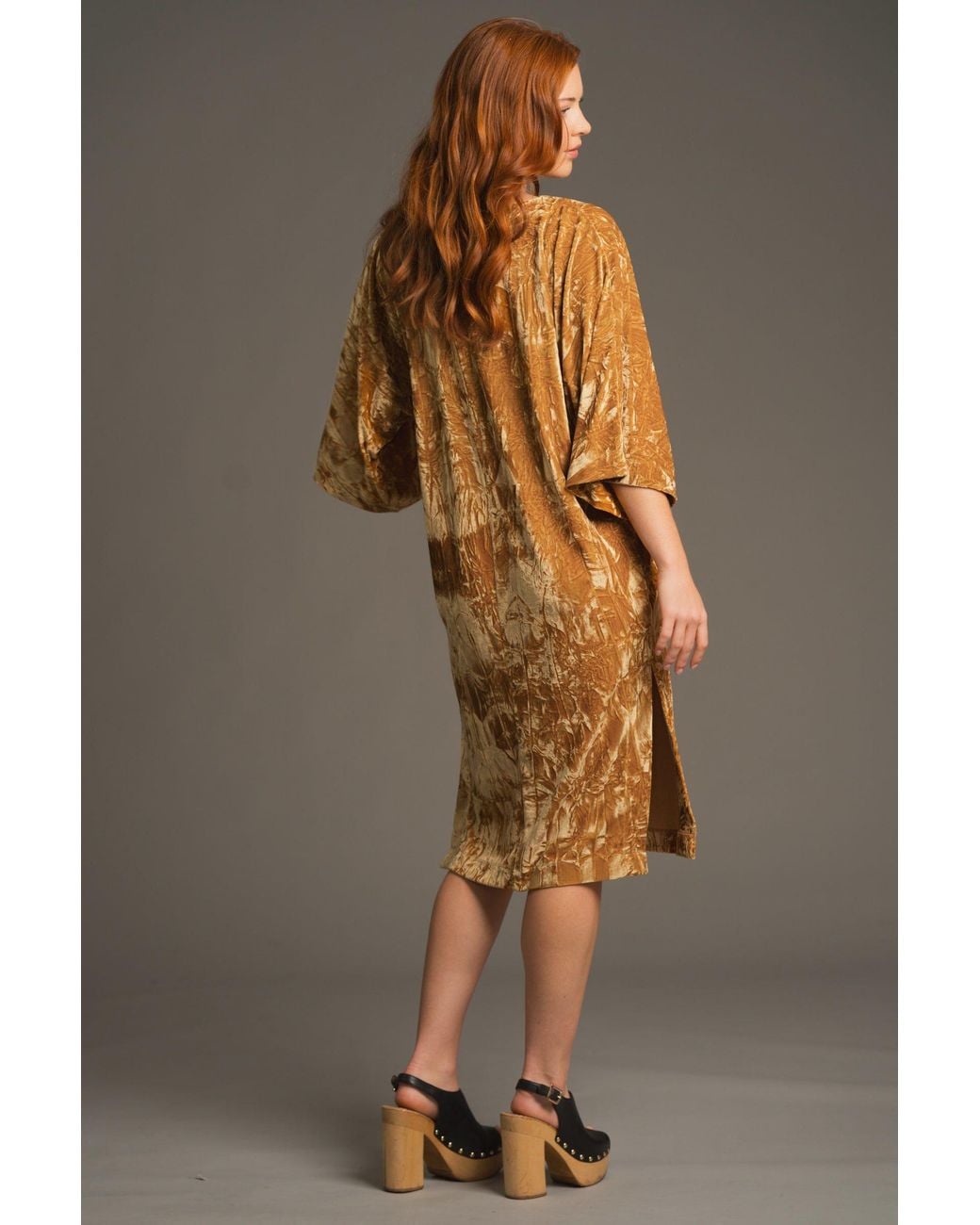 Little Lies Yellow Rumours Ochre Velvet Midi Dress