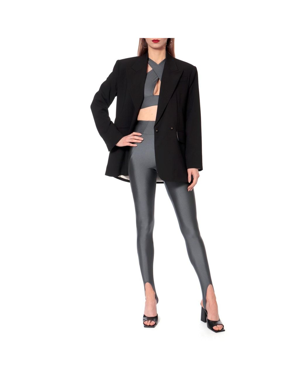 AGGI by HALEWSKI Black Isla Smoked Pearl Crop Top