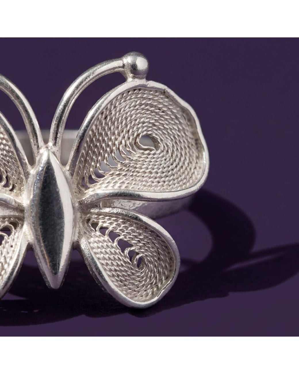 Yieon Metallic Butterfly Fine Filigree Ring