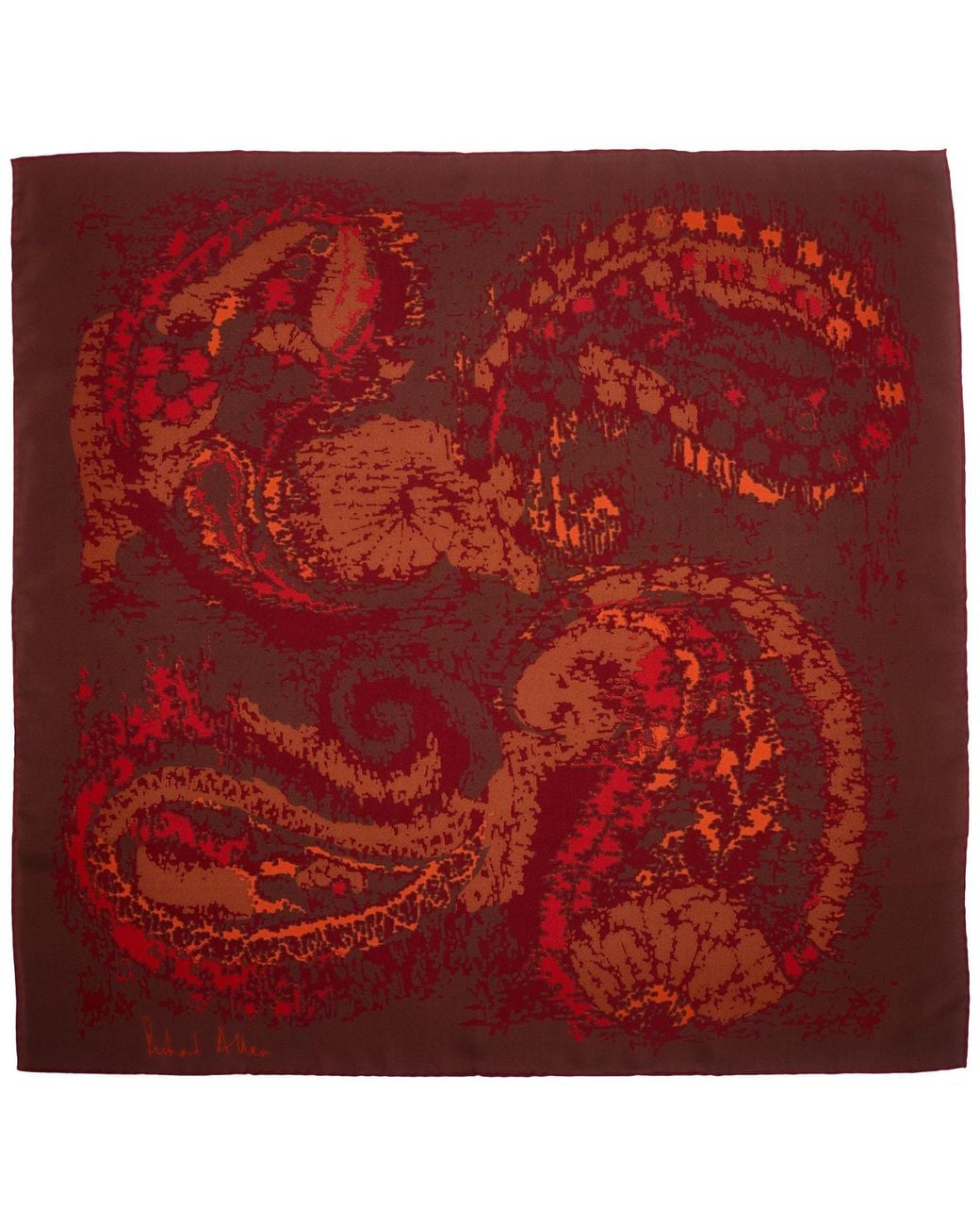 Richard Allan London Red Illusion Silk Scarf