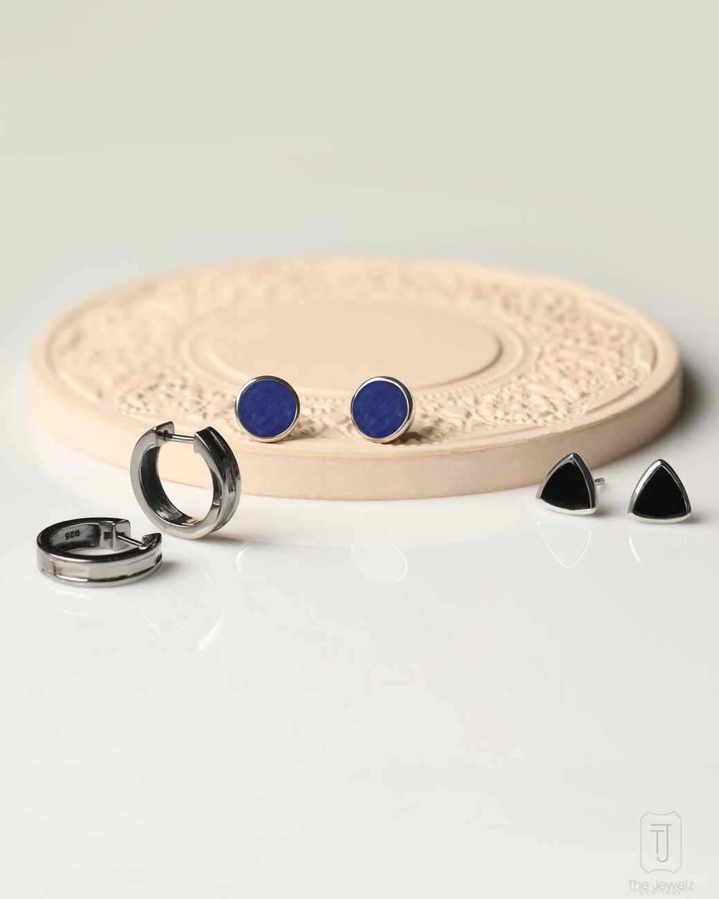 The Jewelz Blue Neutrals Tide Lapis Studs Earrings for men