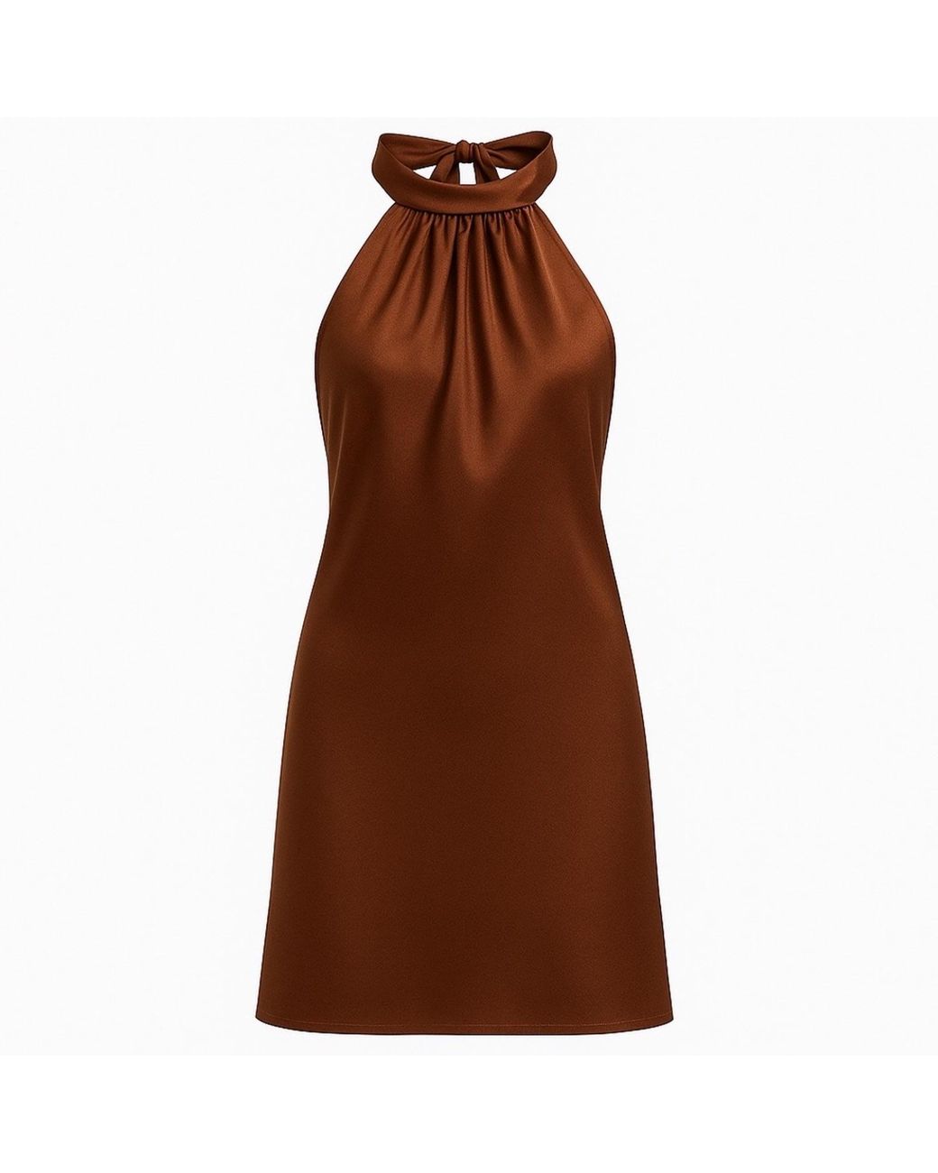 Serotoninn Halter Neck Dress in Brown Lyst UK — free download