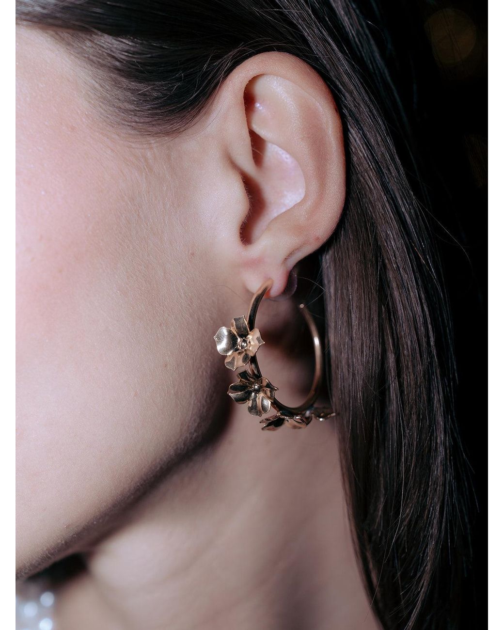 The Pink Reef Metallic Floral Multi Hoop