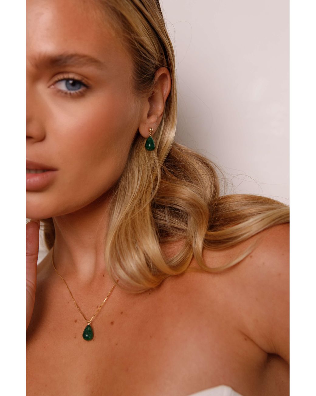 Katy Faye Metallic May Emerald Necklace