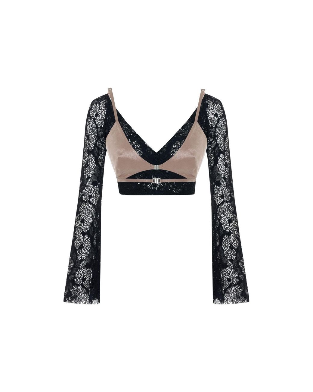 Pcfg Black The Party Edit Lace Body With Contrast Bust Panel
