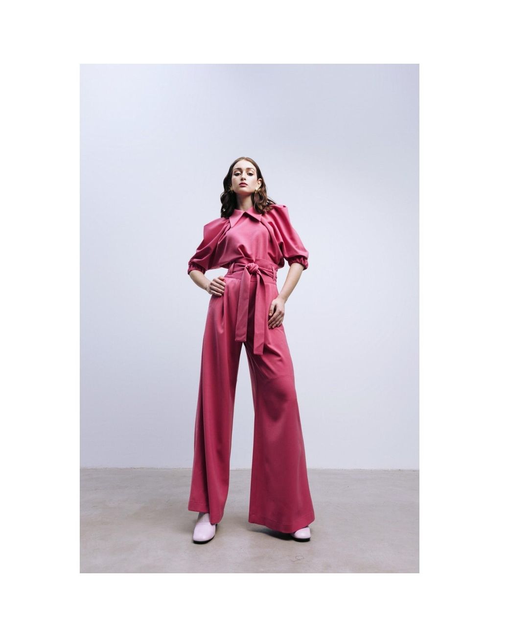 Julia Allert Pink Designer Puff Sleeve Blouse –