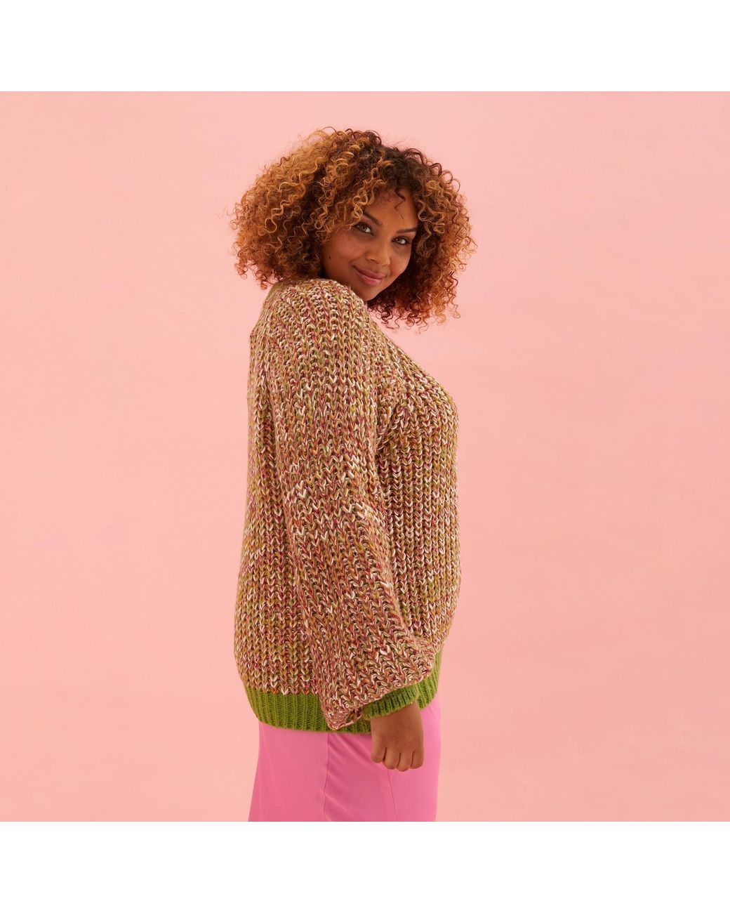 Cara & The Sky Red Debbie Twist High Neck Jumper