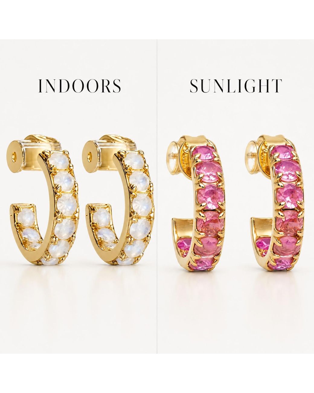 Native Gem Pink Alchemy Color Changing Mini Hoops
