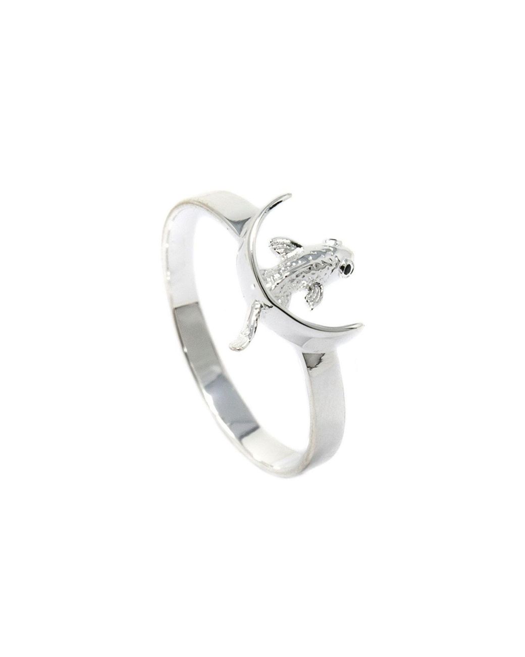 NASI SILVER Metallic Neshama Fish Ring