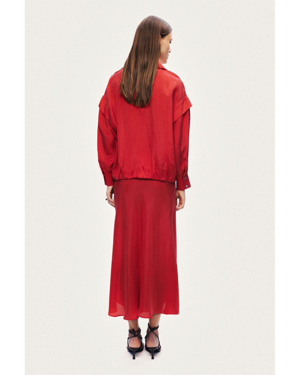 Nocturne Red Relaxed Zip-Up Jacket