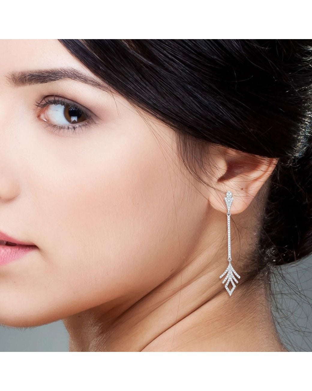 Artisan White 14K Diamond Long Drop Earrings
