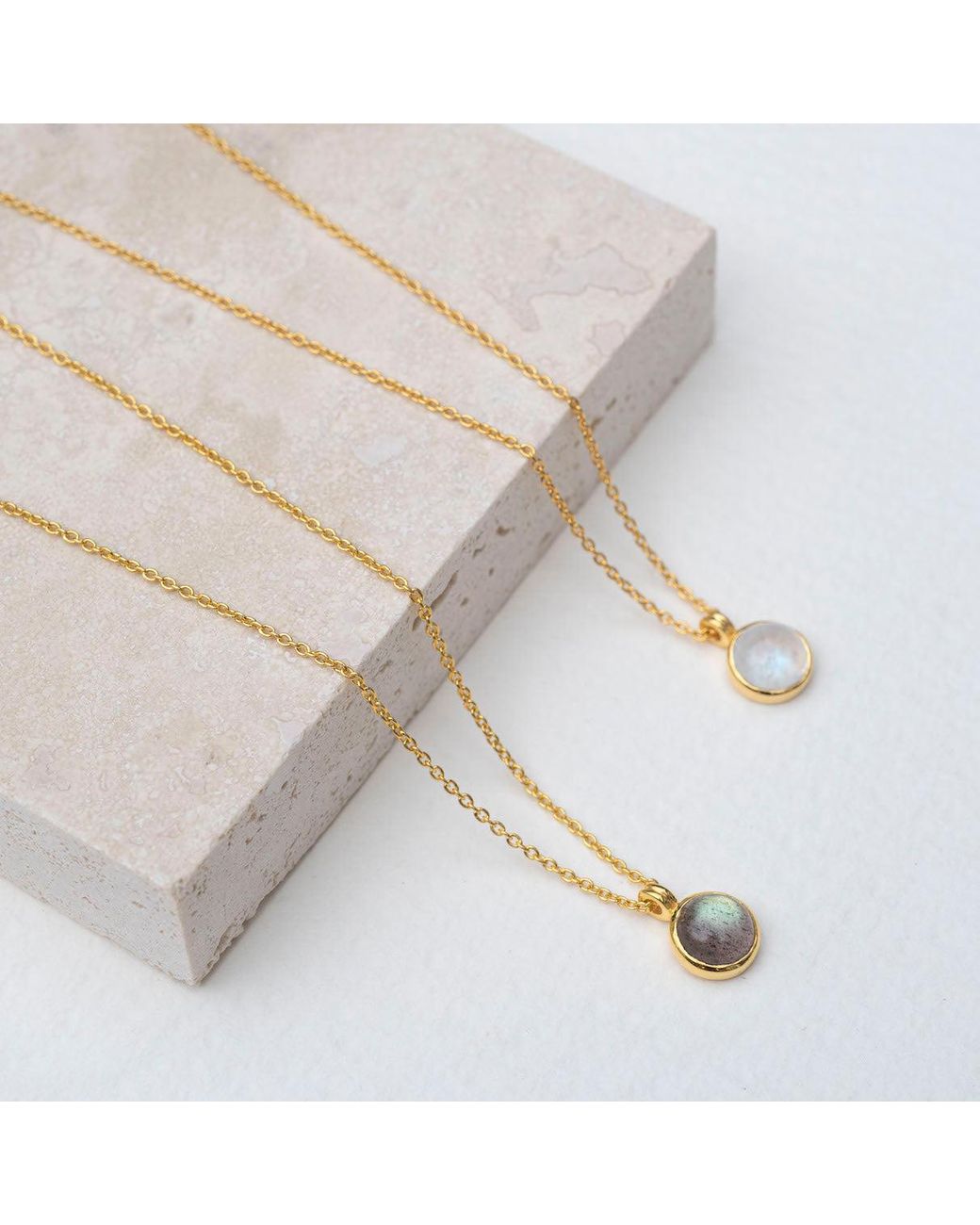 Auree Jewellery Metallic Lulea Moonstone & Vermeil Pendant Necklace