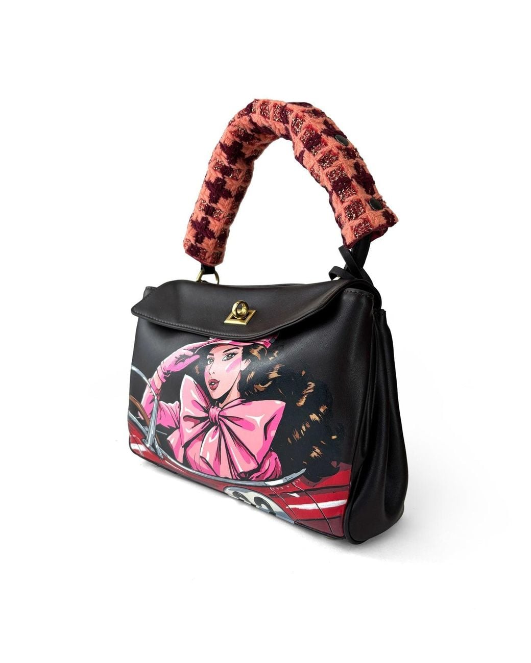 Maison Rubaiyat Brown Henriette Hand-Painted Leather Shoulder Bag – Retro Rally