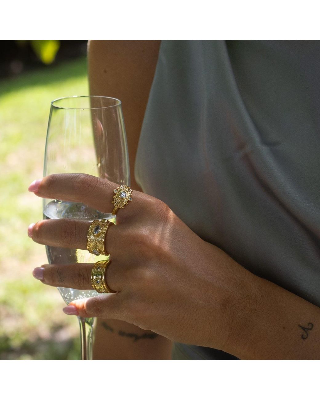 Ebru Jewelry Metallic Goddess Cleopatra & Diamond Ring
