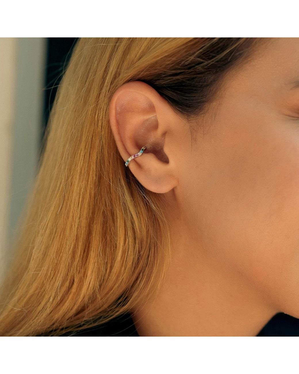 Spero London Metallic Molten Sterling Ear Cuff
