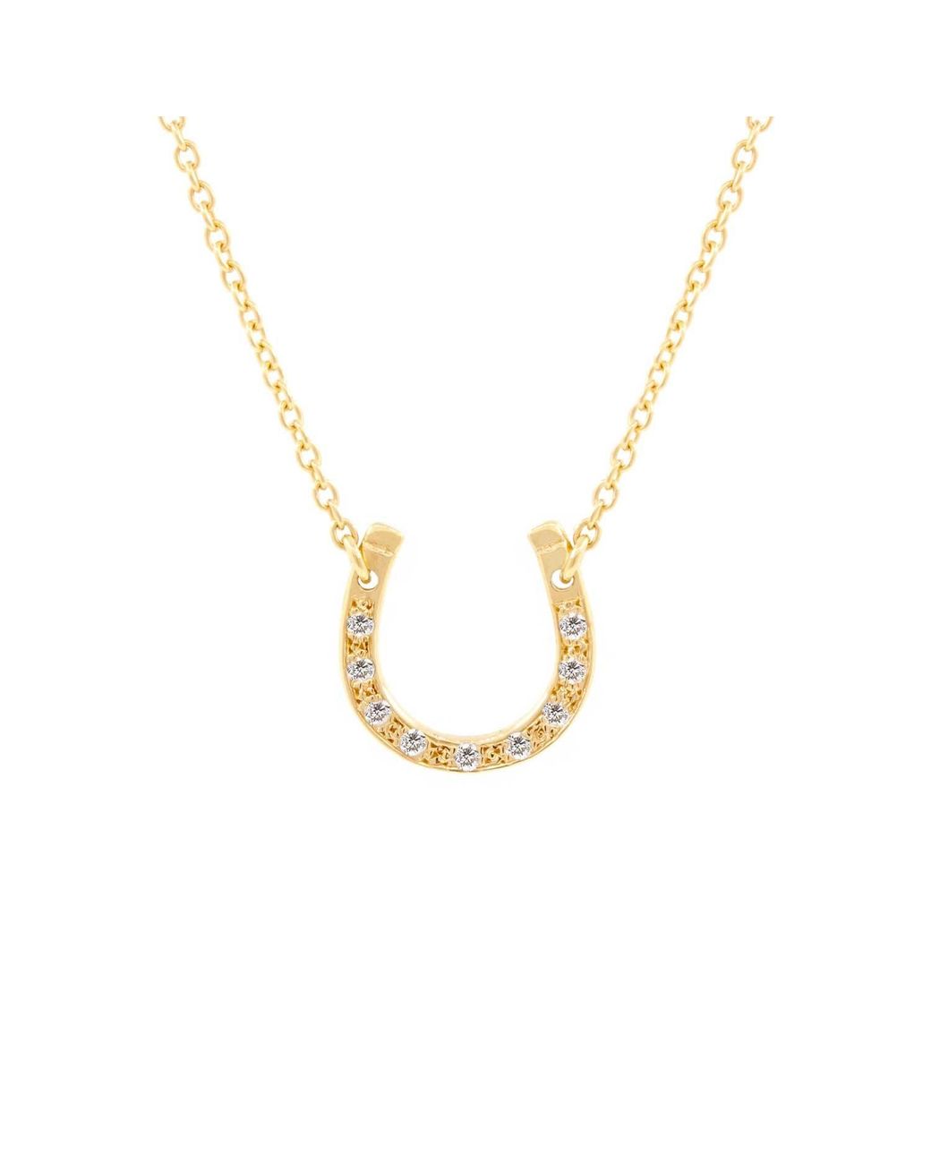 Lee Renee Metallic Lucky Diamond Horseshoe Necklace