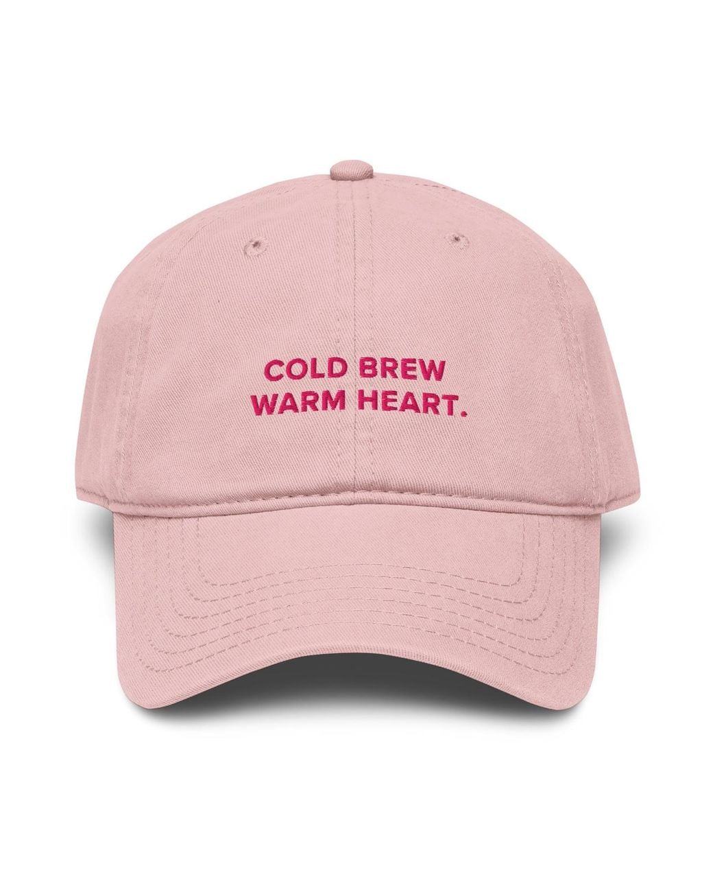 Anchor and Crew Pink Rose Gustatory Cold Brew Warm Heart. Cotton Embroidered Cap