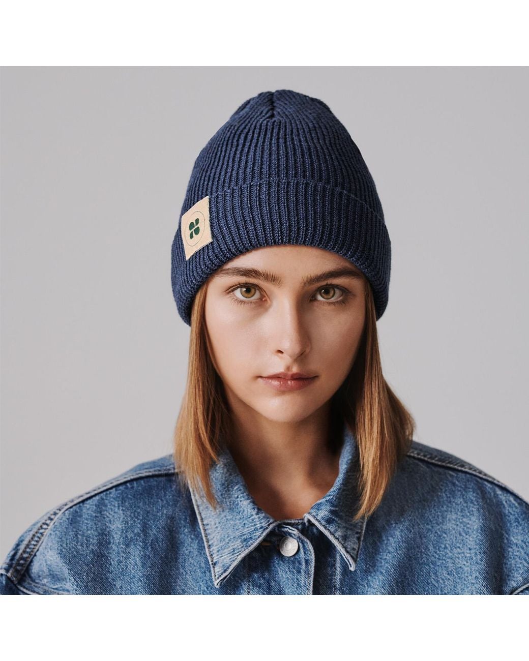 The New Orchard Blue Lumberjack Recycled Vegan Beanie