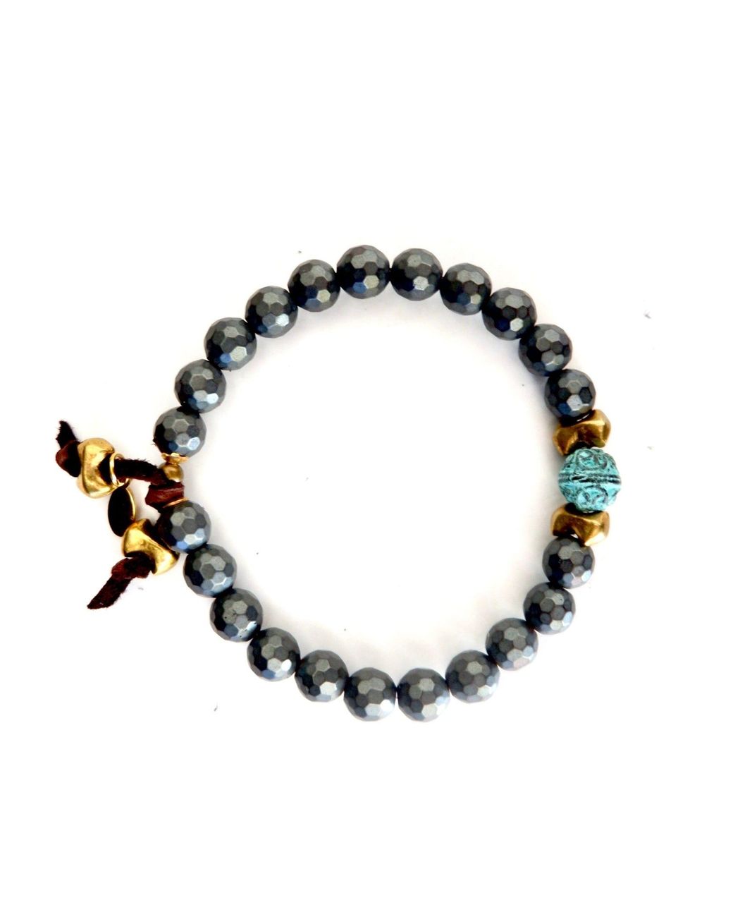 Persia Dona Jewelry Metallic Hematite X Bracelet for men