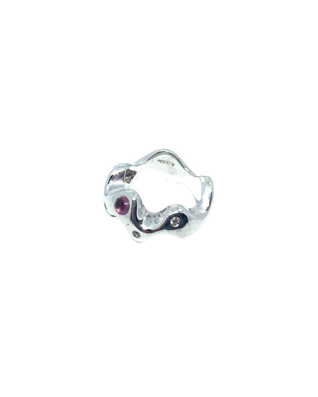 Tg-Jewellery by Tamara Gervasio Blue Sea Slug Ring Cubic Zirconia And Tourmaline