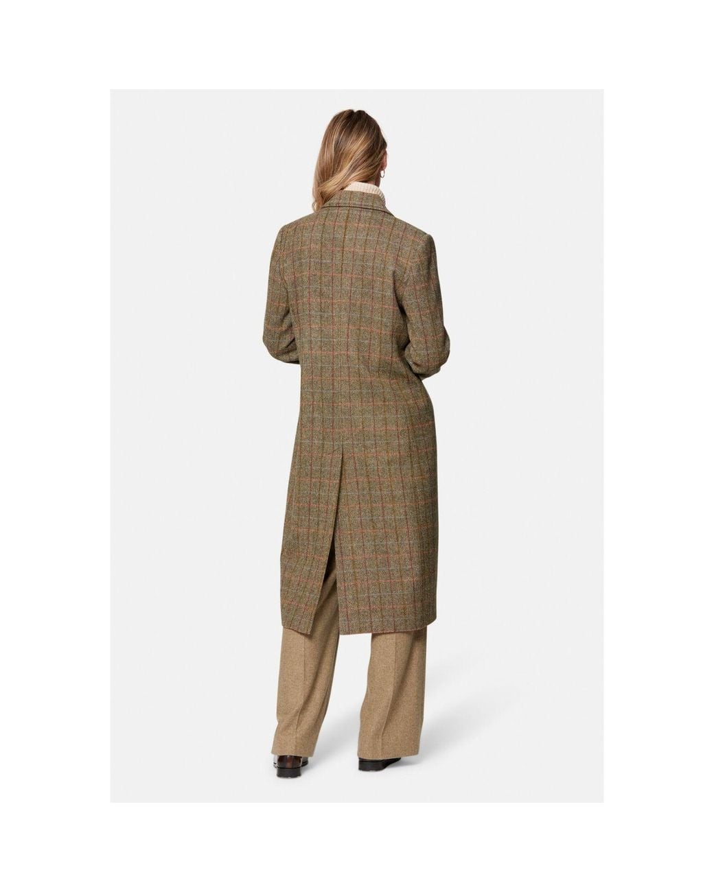Helen Mcalinden Natural Beryl Herringbone Tweed Coat