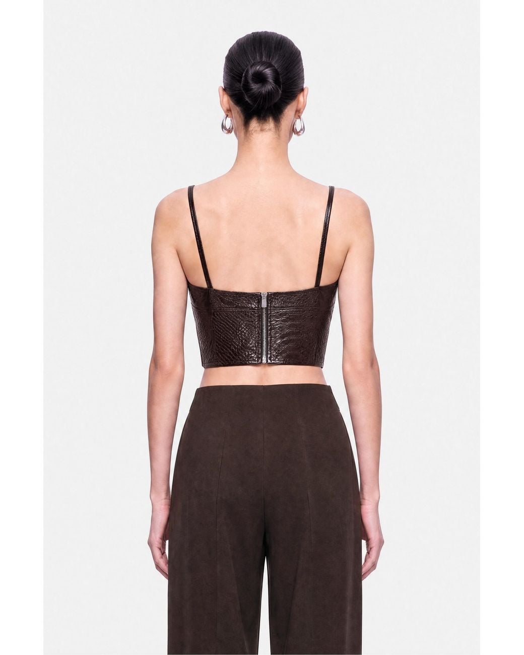 Nocturne Brown Tie Waist Wide Leg Trousers