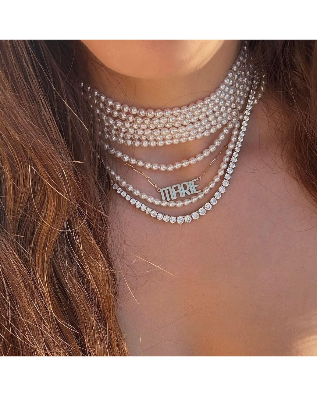 Leni James White The Victoria Pearl Choker Necklace