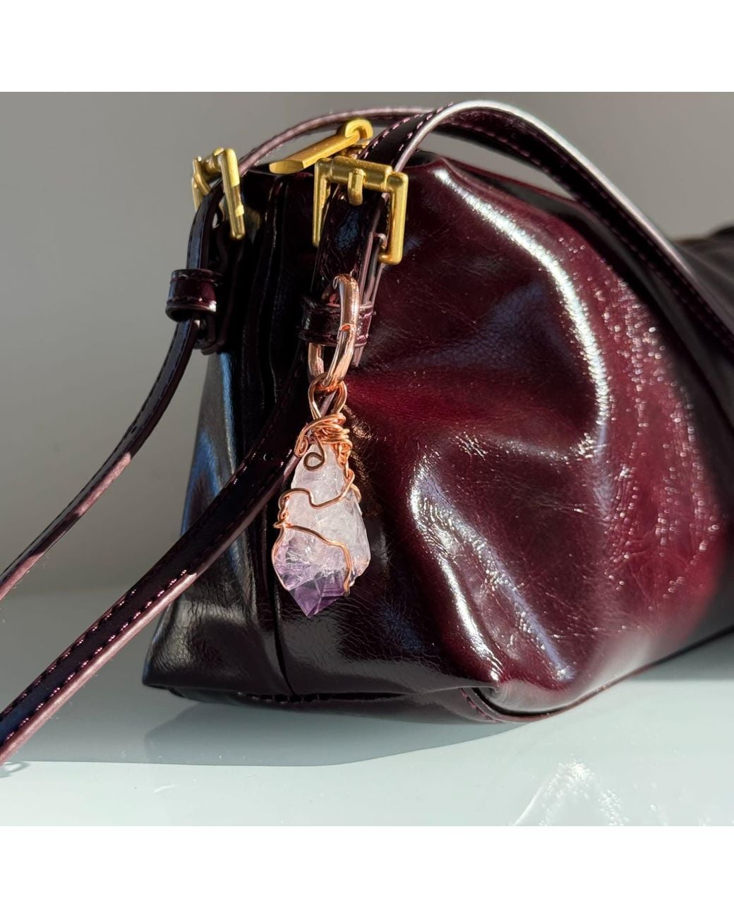 Mineralgems•Studio Purple Amethyst Crystal Bag Charm