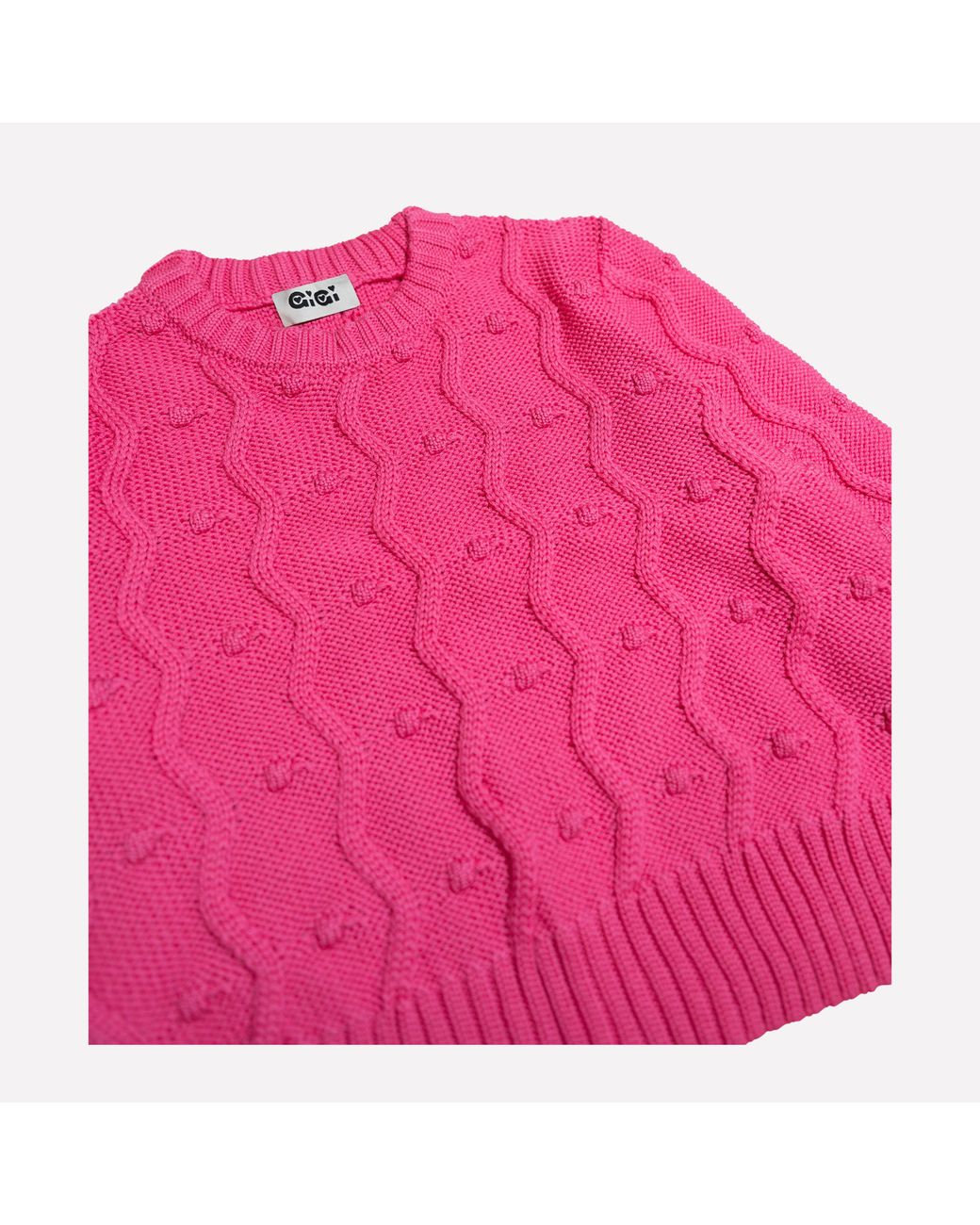 Gigi Knitwear Pink Bubble Sweater