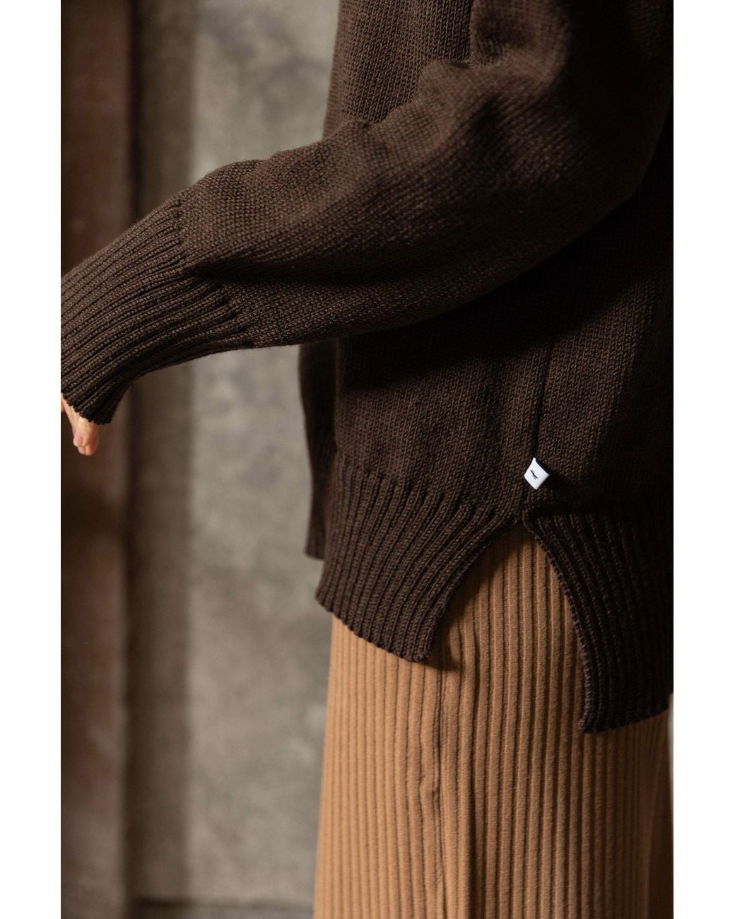 SALANIDA Brown Marina 100% Merino Jumper Chocolate