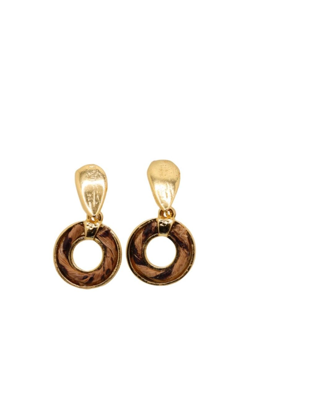 Nart Nature Making Art Metallic The Single Round Banana Fiber Earrings