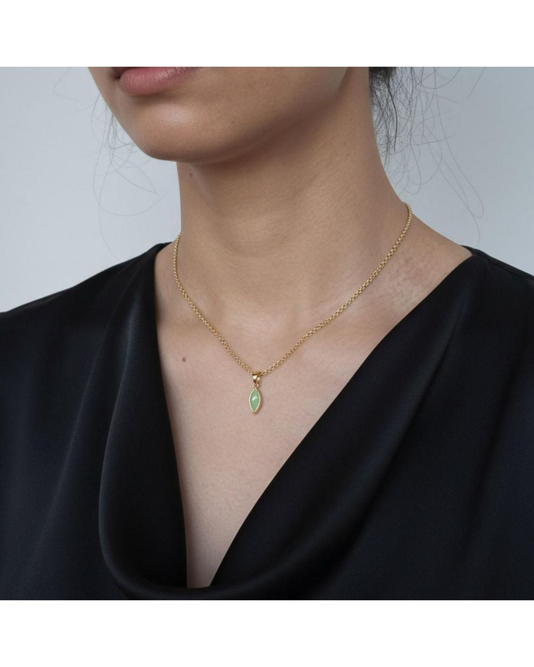 Uchi and Soto Metallic Nekomeishi Cats Eye Pendant