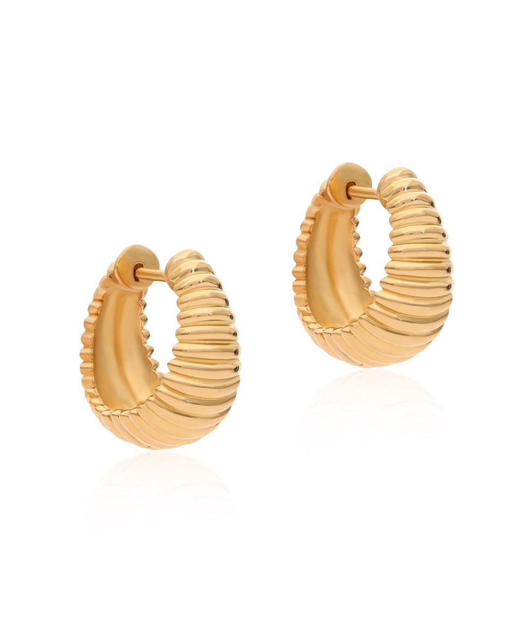 Preeti Sandhu Metallic Ridged Basket Vermeil Hoops