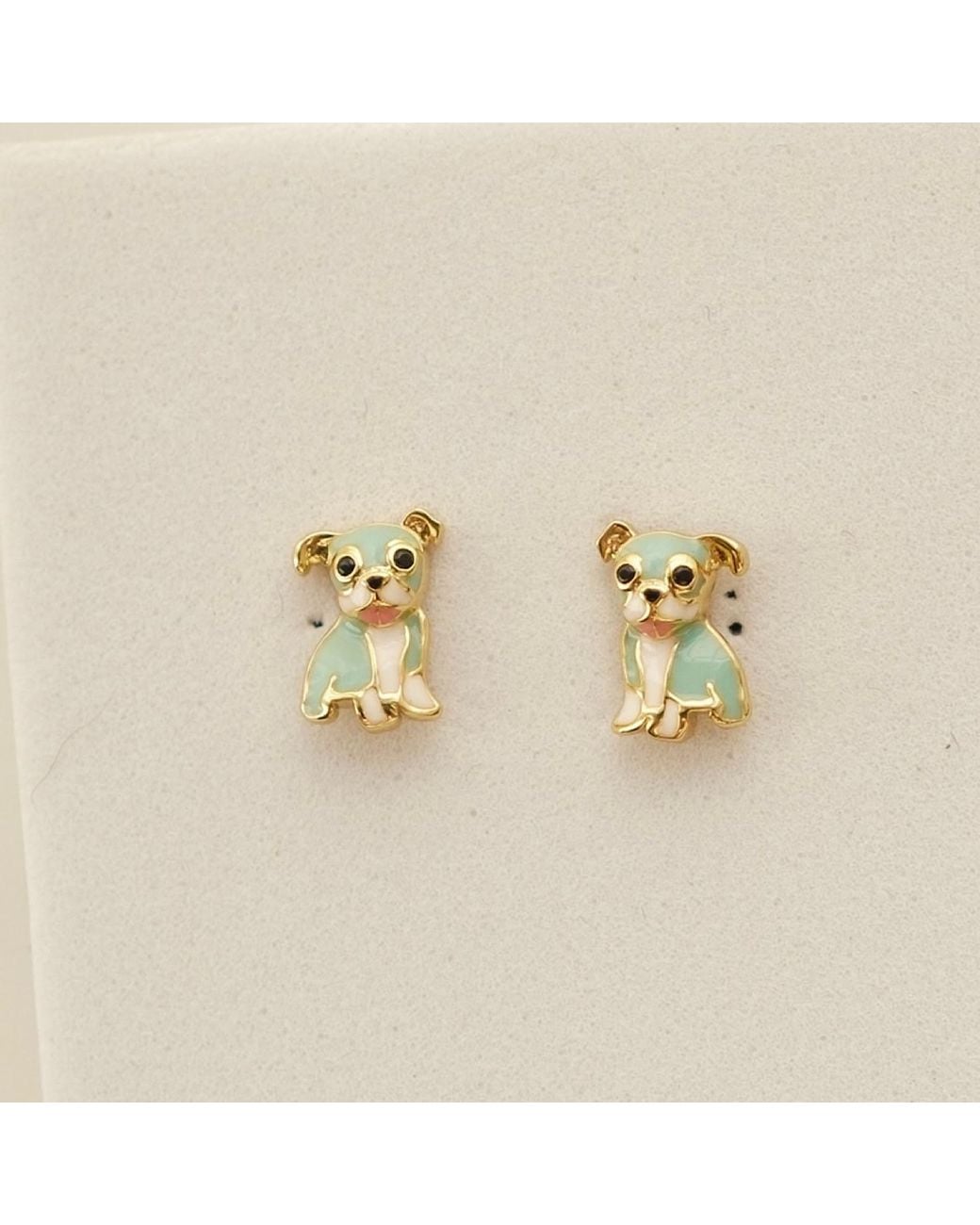 Cloud Haven Metallic Bulldog Stud Earrings