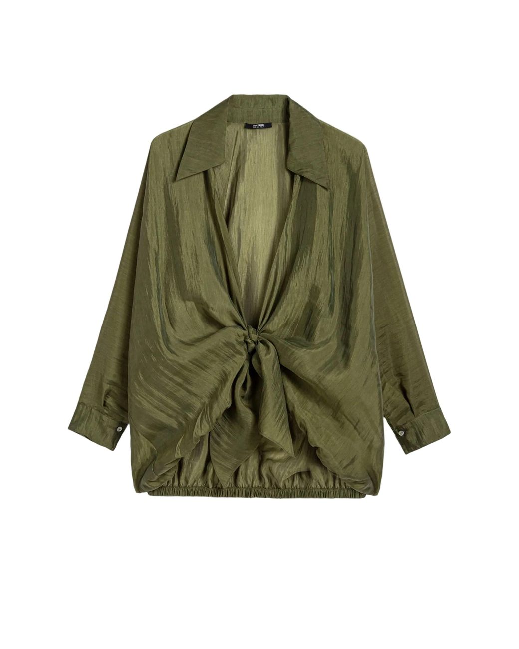 Nocturne Green Neutrals Fluid Open-Front Shirt