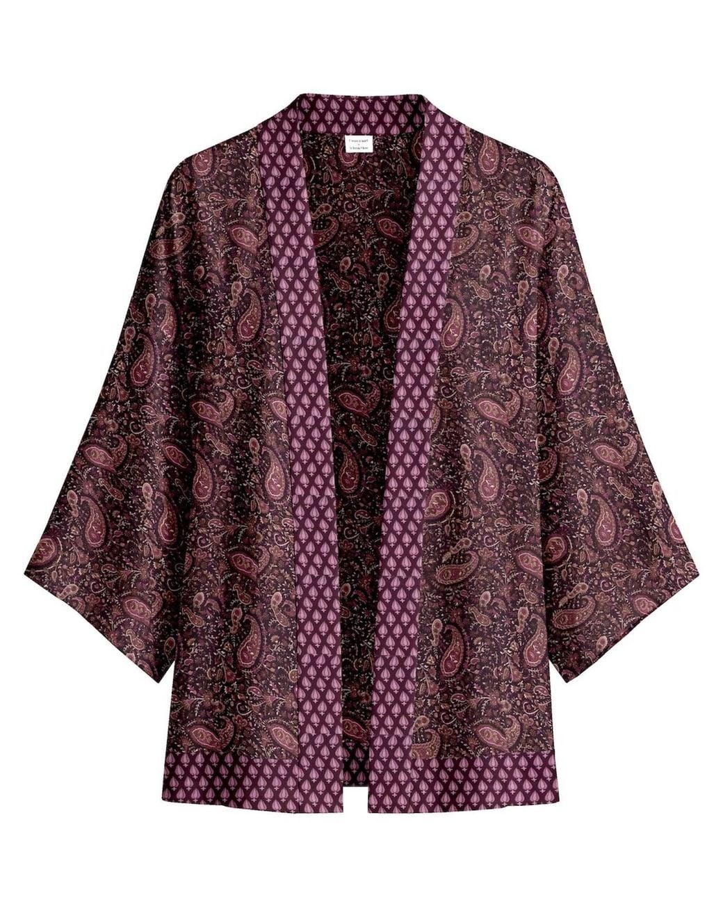 Artemis Muse Purple One Of A Kind Recyled Sari Kimono Unique One Hundred And Thirty One