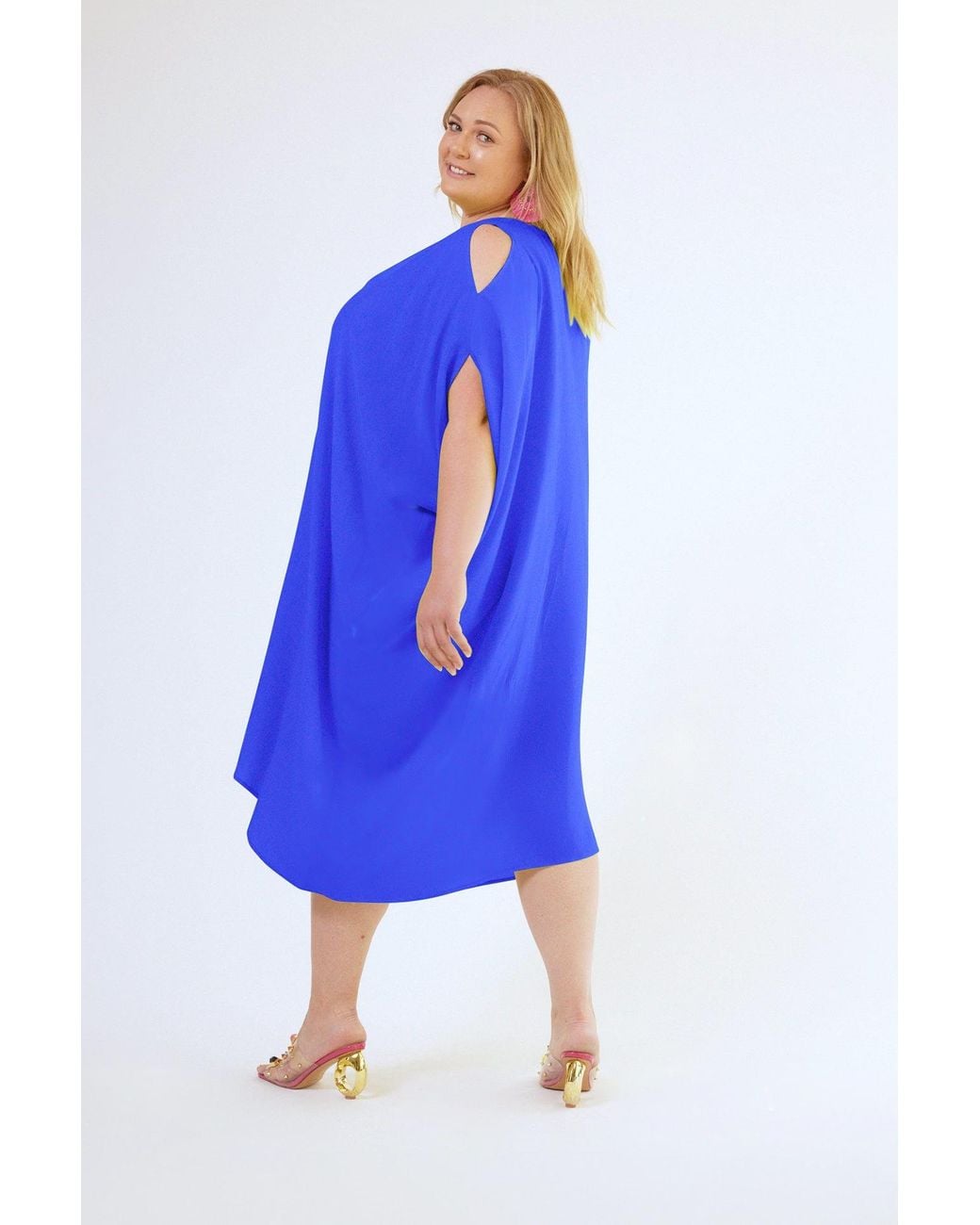 Yomisma Blue She's A Royal Signature Zip Kaftan — Eco-Friendly, Ultra-Soft, Versatile Silhouette