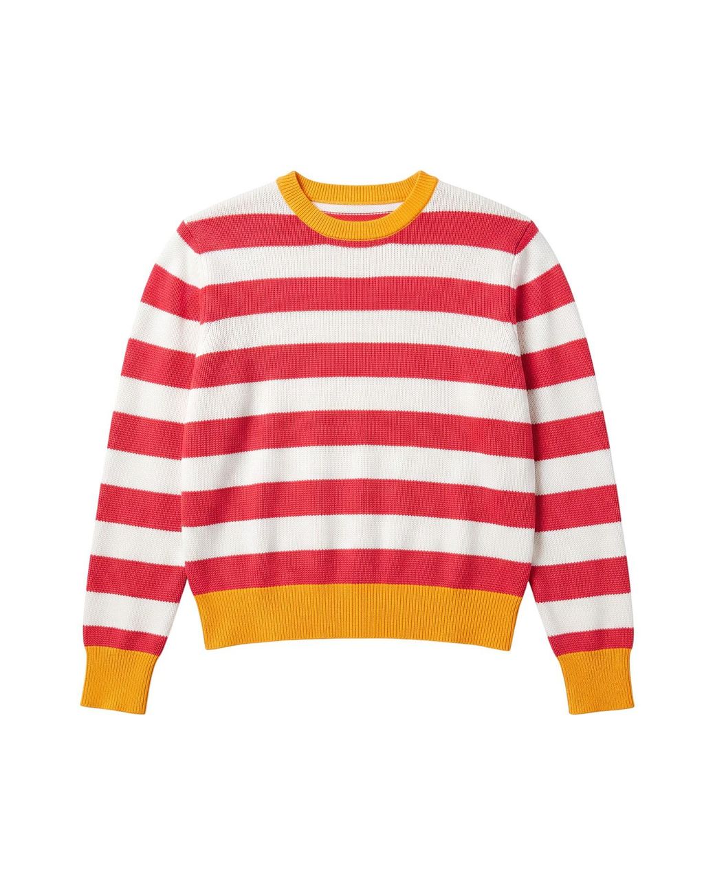 Brodie Cashmere Red Mesh Stripe Crew