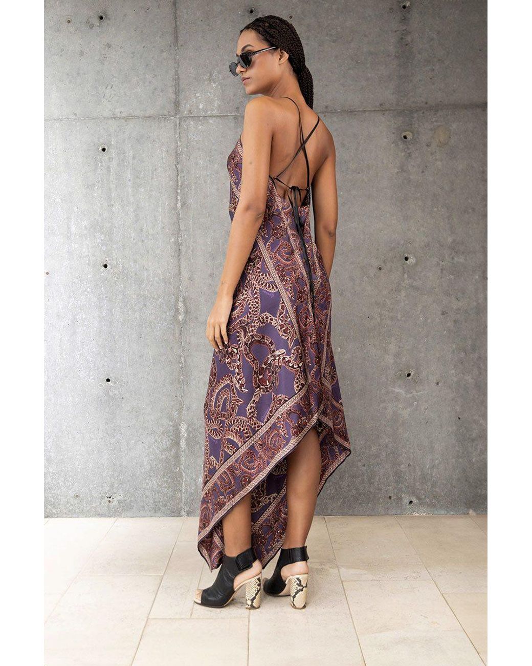 Monzlapur New York Multicolor Silk Snake Scarf Dress