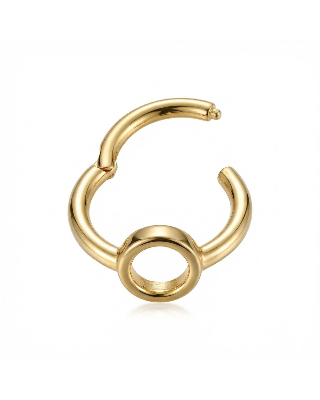 Zahav Jewelry Metallic 10K Solid 16G 8Mm Circular Clicker Hoop