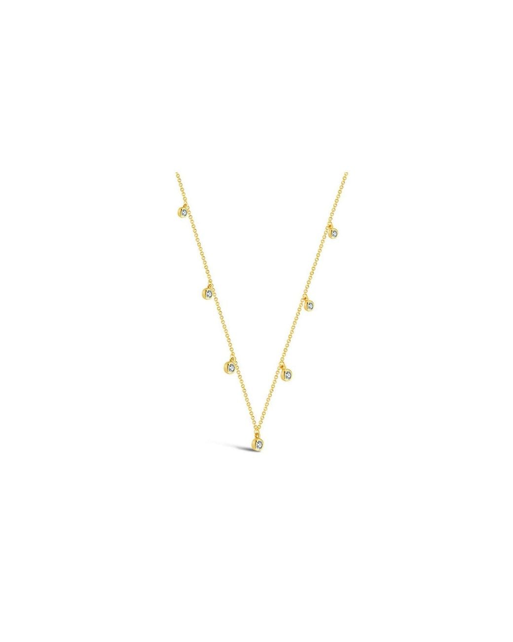 Genevieve Collection Metallic 18K By The Yard Diamond Necklace