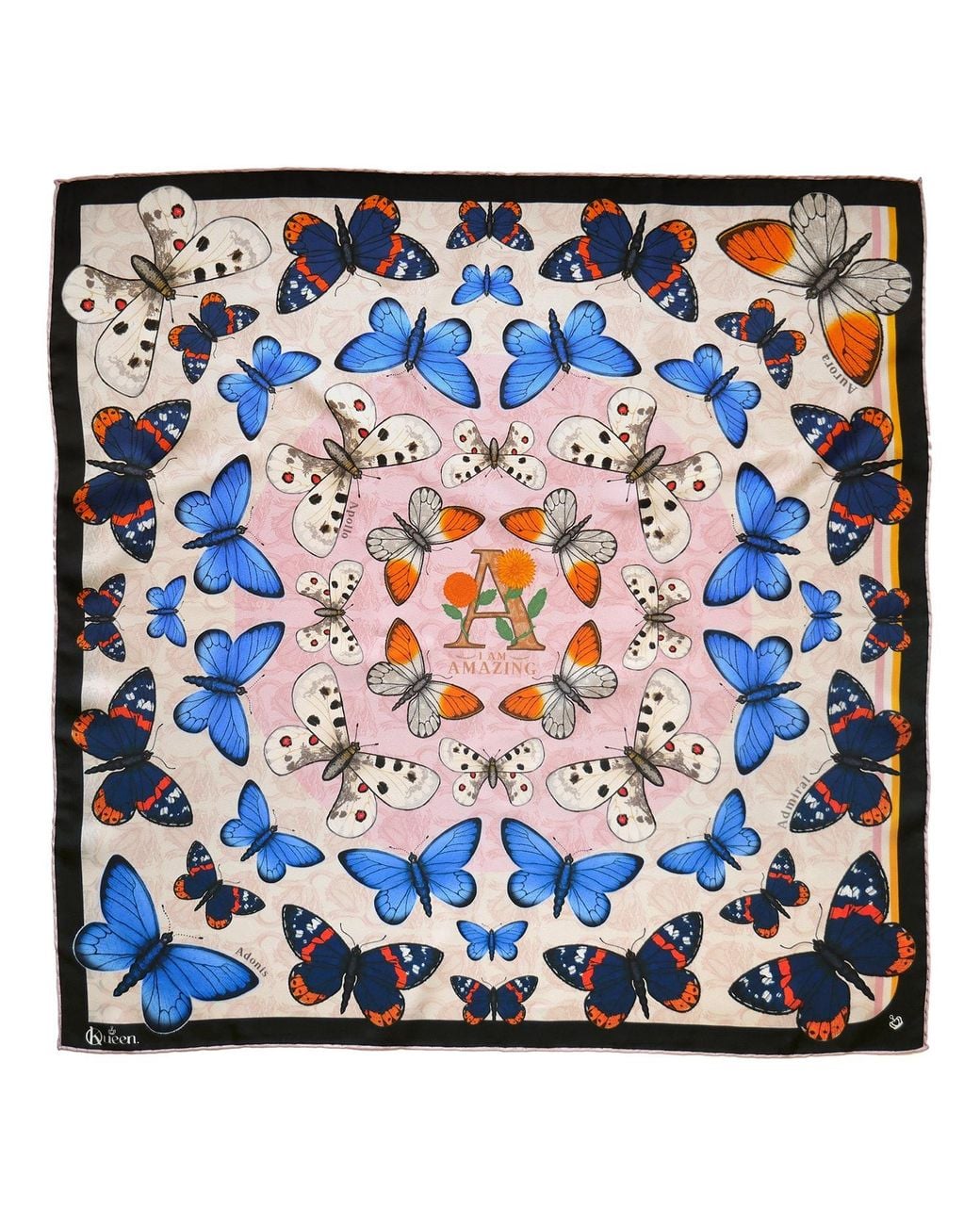 Kueen Blue Silk Scarf