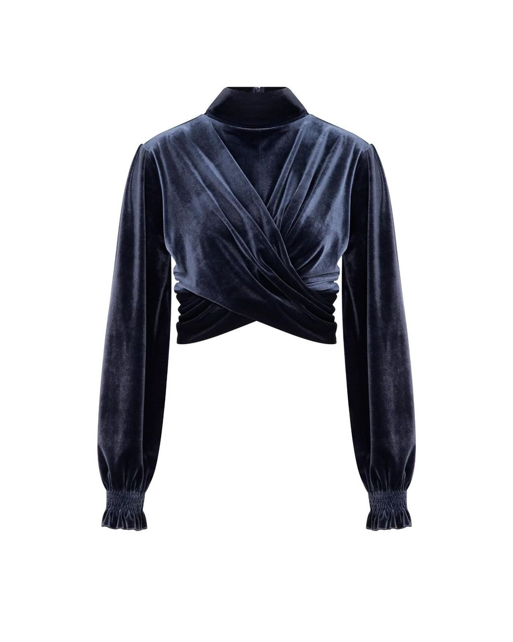 NAZLI CEREN Blue Orvell Blouse