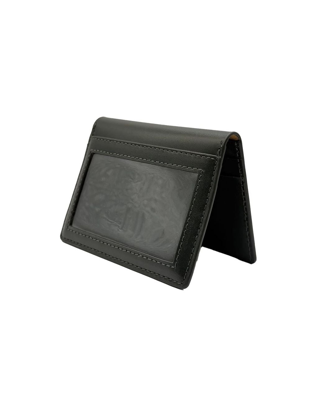 godi. Green Handmade Leather Id Wallet for men