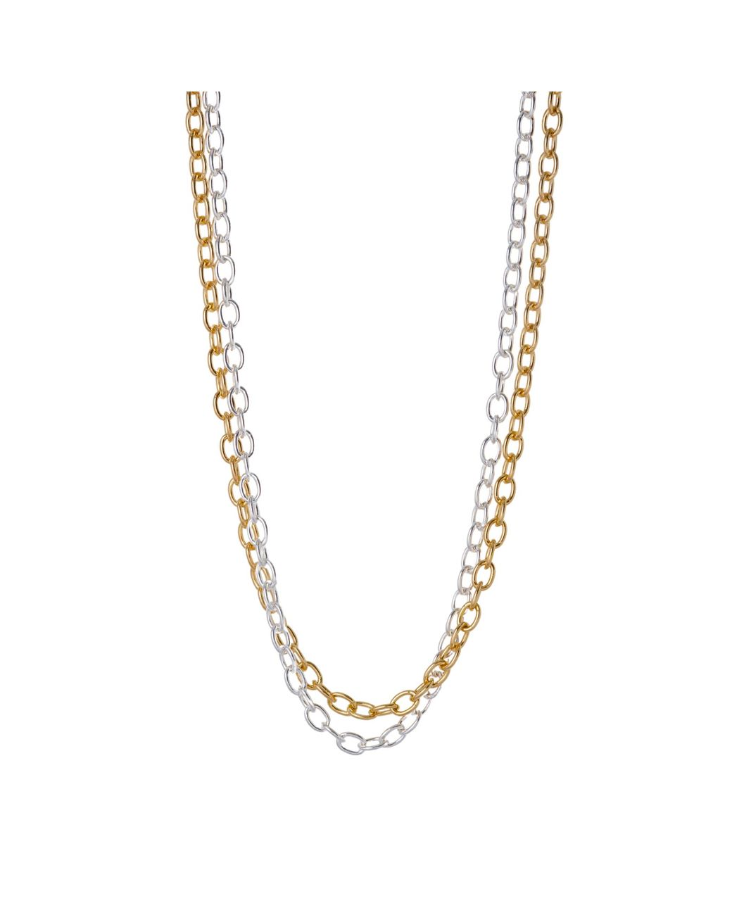Argento Vivo Metallic The Two Tone Oval Chain Necklace