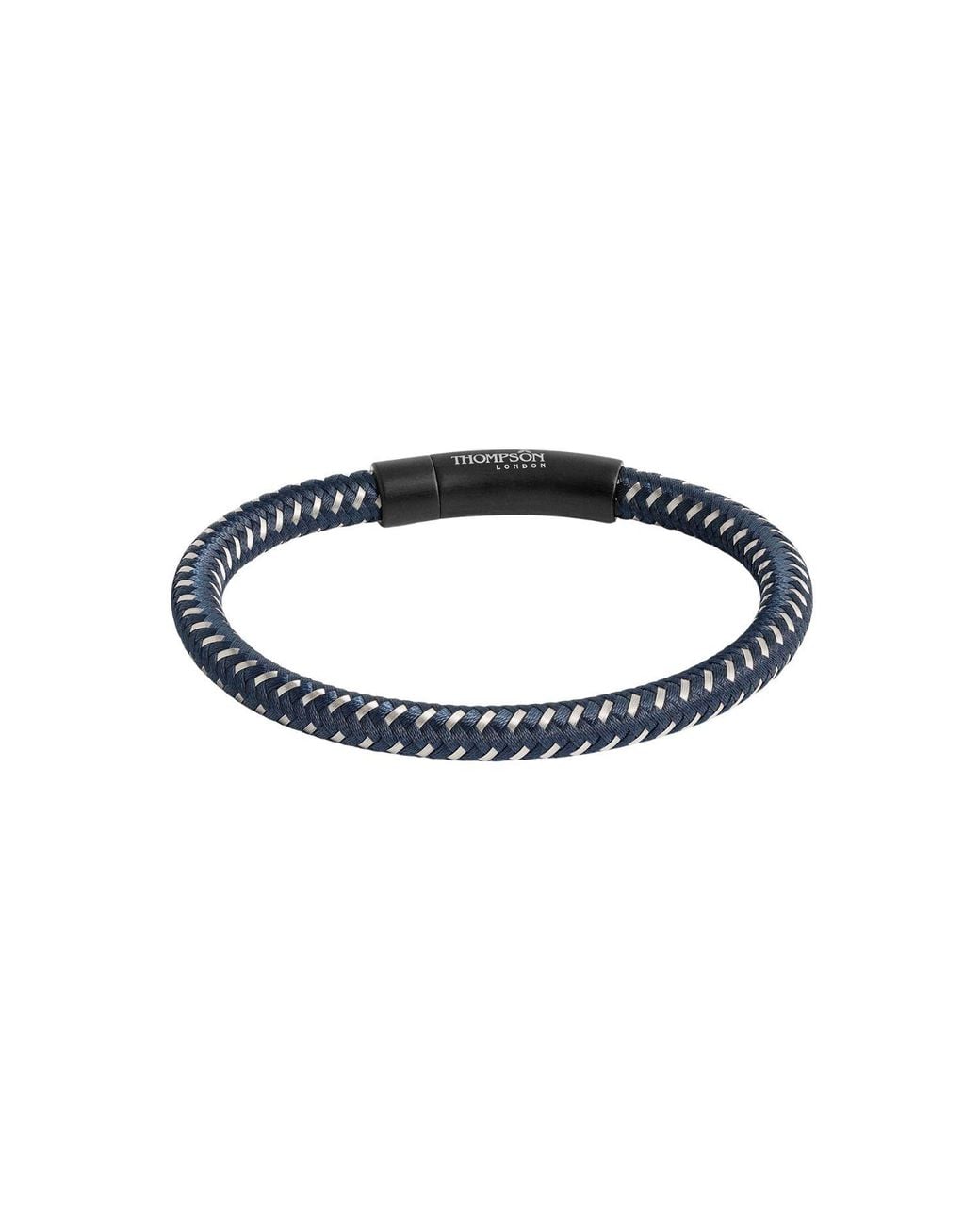 Tateossian Blue Thompson Steel Fusion Bracelet for men
